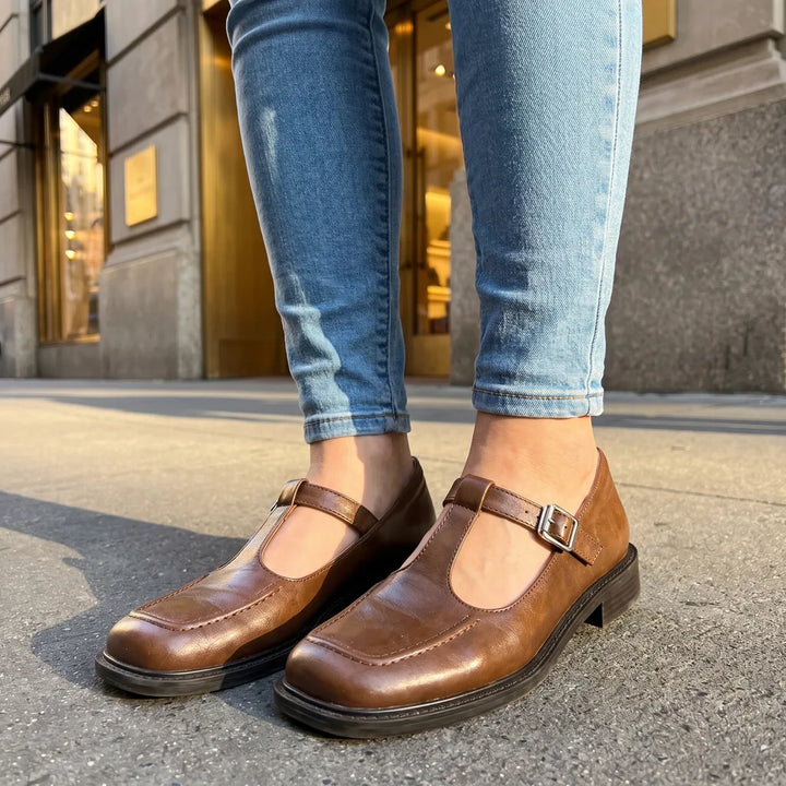 Women's Color:36;Size:Brown Otto Low-Heel Mary Janes