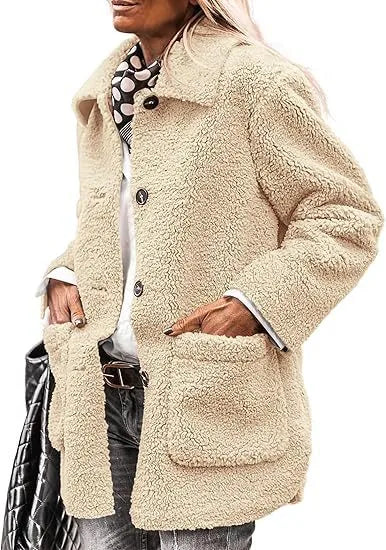 Henrietta | Women's Teddy Plush Winter Coat  - Size:XS;Color:Apricot