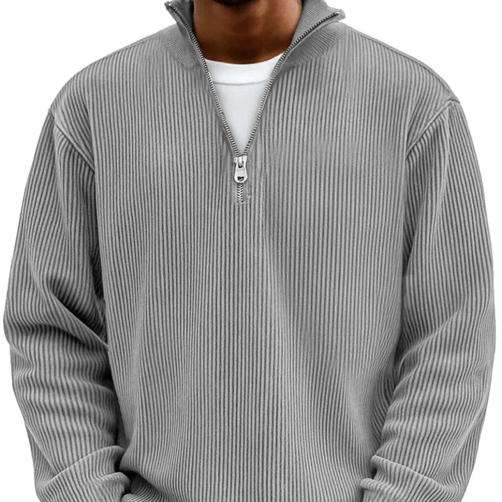 Hobart | Men's Quarter-Zip Sweater - Color:Gray;Size:XS