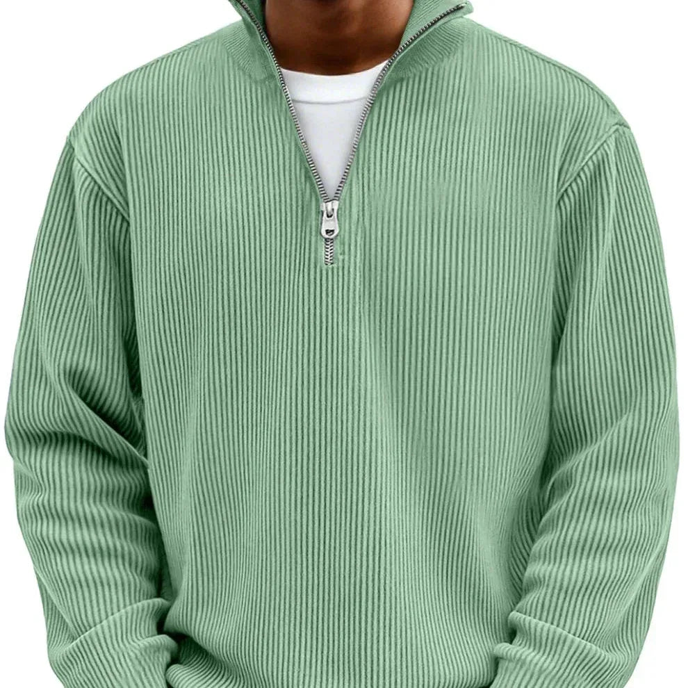 Hobart | Men's Quarter-Zip Sweater - Color:Green;Size:XS