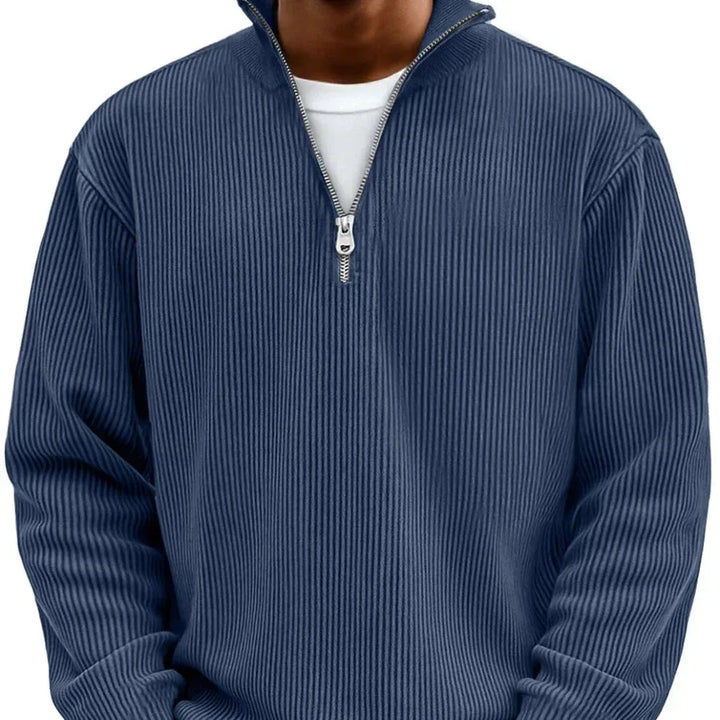 Hobart | Men's Quarter-Zip Sweater - Color:Navy Blue;Size:XS