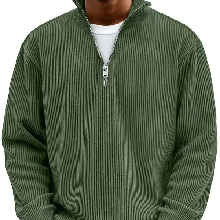 Hobart | Men's Quarter-Zip Sweater - Color:Olive Green;Size:XS