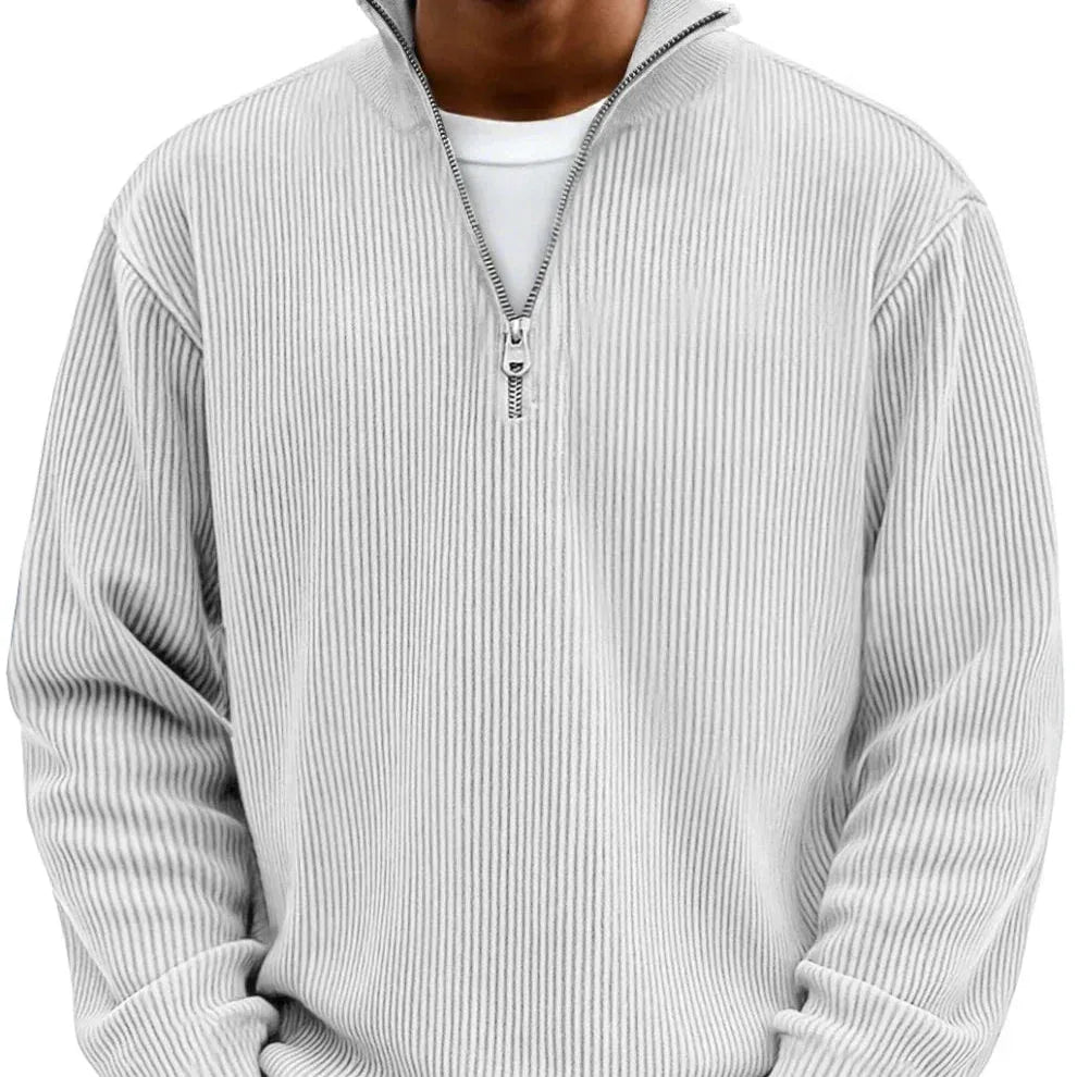Hobart | Men's Quarter-Zip Sweater - Color:White;Size:XS