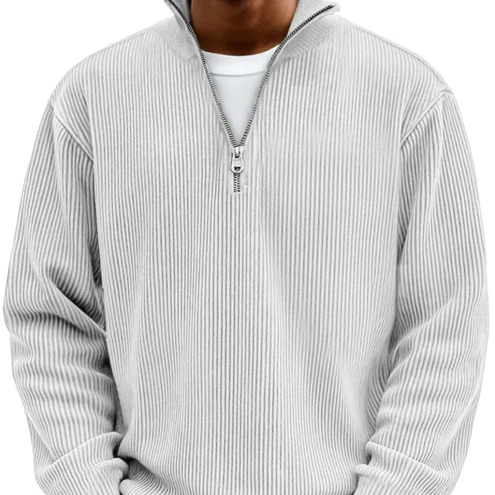 Hobart | Men's Quarter-Zip Sweater - Color:White;Size:XS