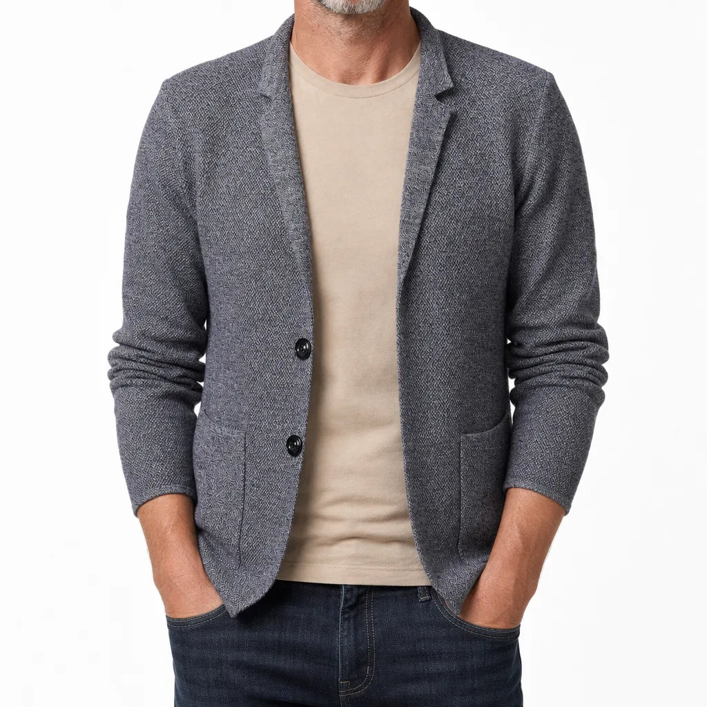 Hobart Stand Collar Cardigan - Color:Gray;Size:M
