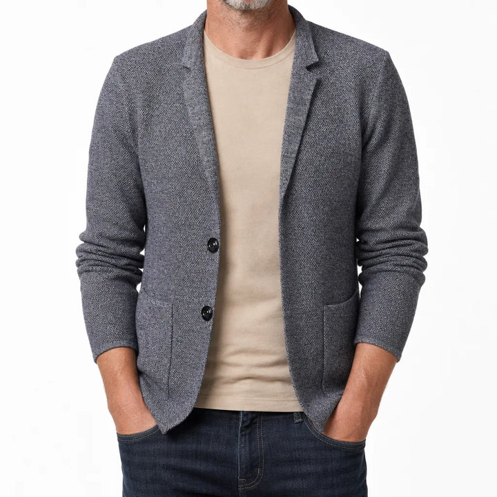 Hobart Stand Collar Cardigan - Color:Gray;Size:M