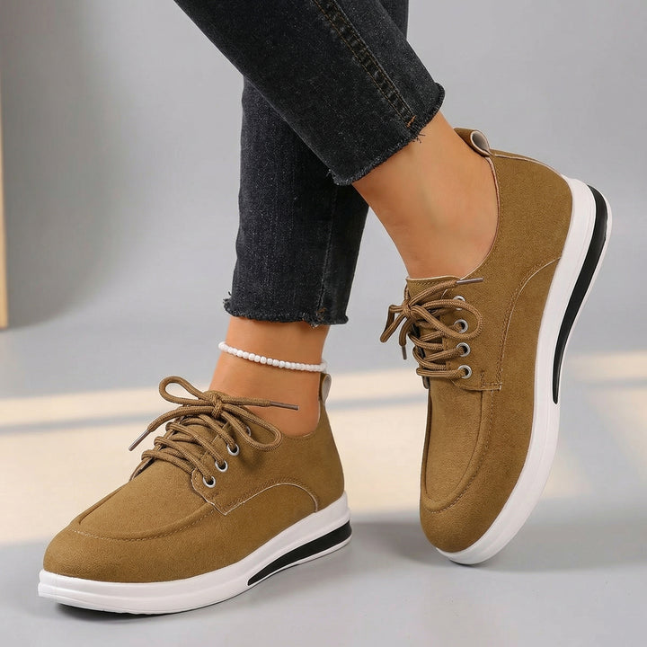Hollie Lace-Up Loafers - Color:Light Brown;Size:36