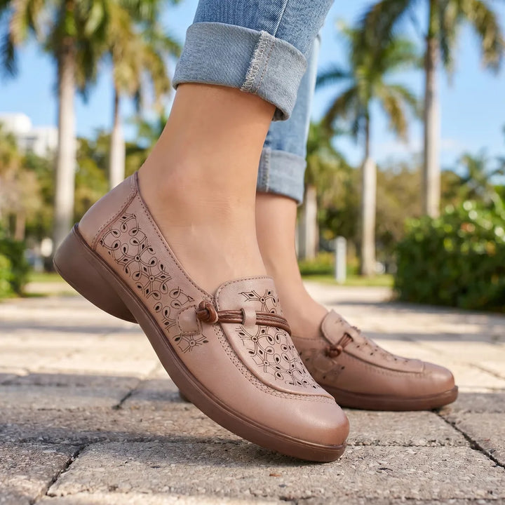 Women's Dusty Pink Romy Perforated Slip On Sandals