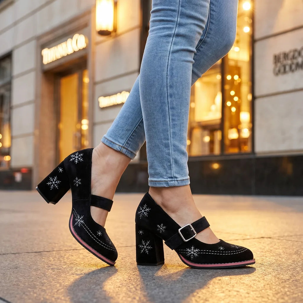 Women's Black Packard Bow Mary Janes