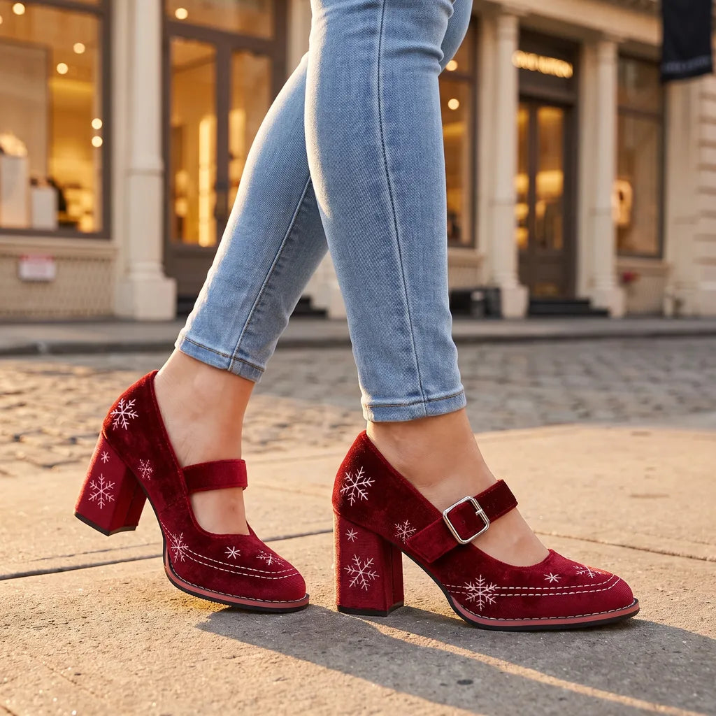 Women's Red Packard Bow Mary Janes