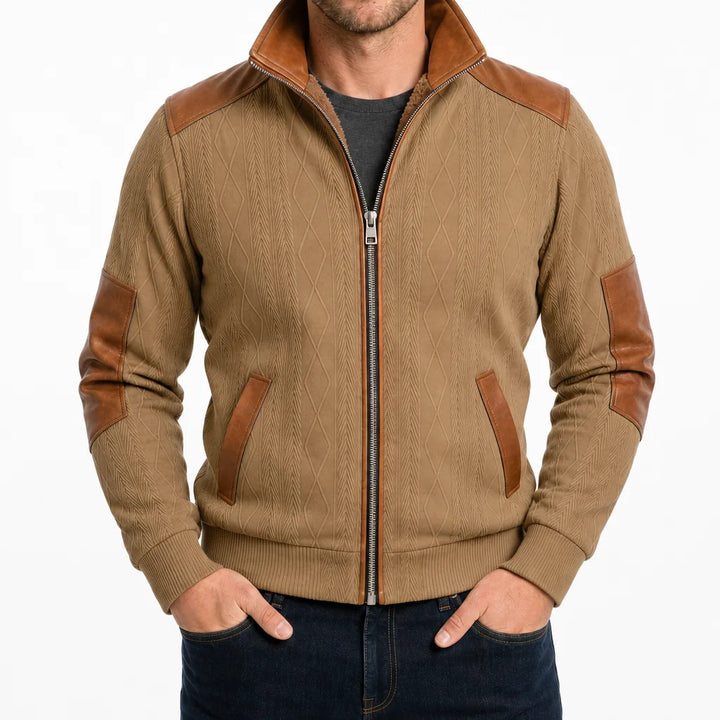 Hudson Textured Zip Jacket - Color:Beige;Size:XS