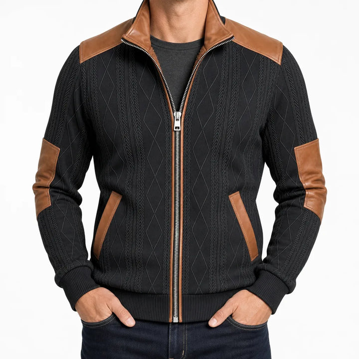 Hudson Textured Zip Jacket - Color:Black;Size:XS