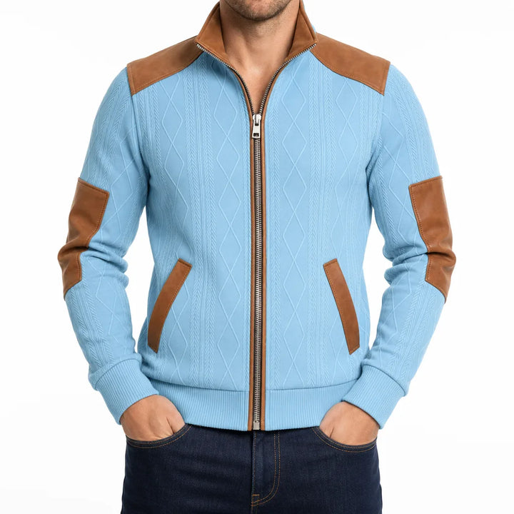 Hudson Textured Zip Jacket - Color:Blue;Size:XS