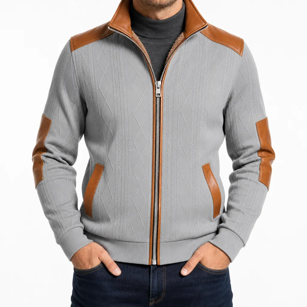 Hudson Textured Zip Jacket - Color:Gray;Size:XS