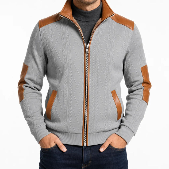 Hudson Textured Zip Jacket - Color:Gray;Size:XS