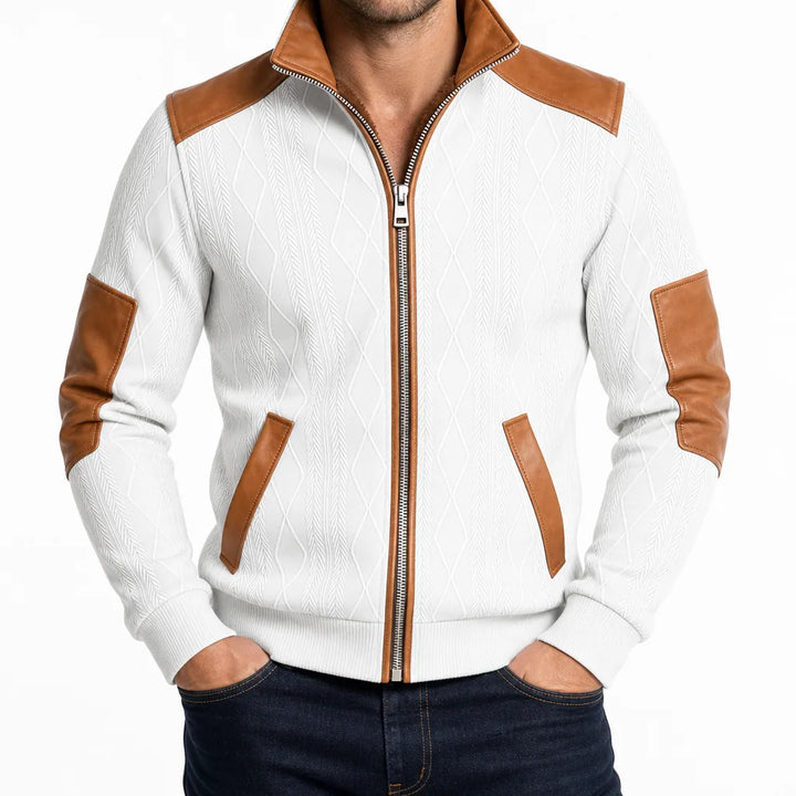 Hudson Textured Zip Jacket - Color:White;Size:XS