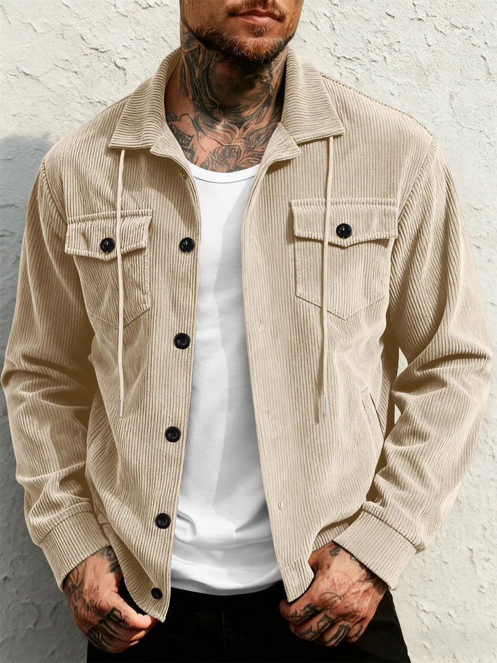 Hugh | Men's Corduroy Work Jacket - Beige