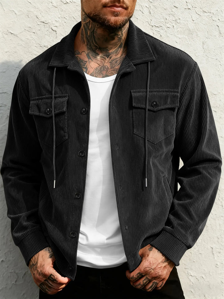 Hugh | Men's Corduroy Work Jacket - Black