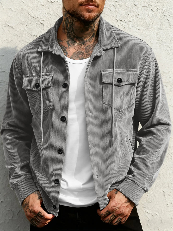 Hugh | Men's Corduroy Work Jacket - Gray