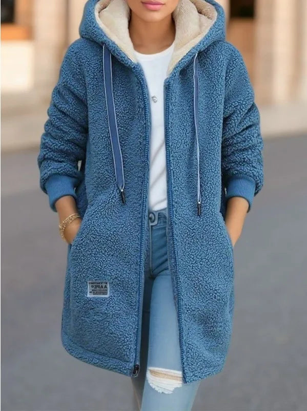 Humaira | Women's Cozy Hoodie Jacket -No match - Color:Blue;Size:S