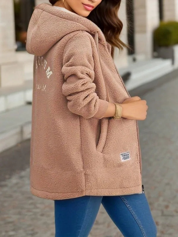 Humaira | Women's Cozy Hoodie Jacket -No match - Color:Brown;Size:S