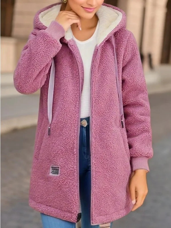 Humaira | Women's Cozy Hoodie Jacket -No match - Color:Pink;Size:S
