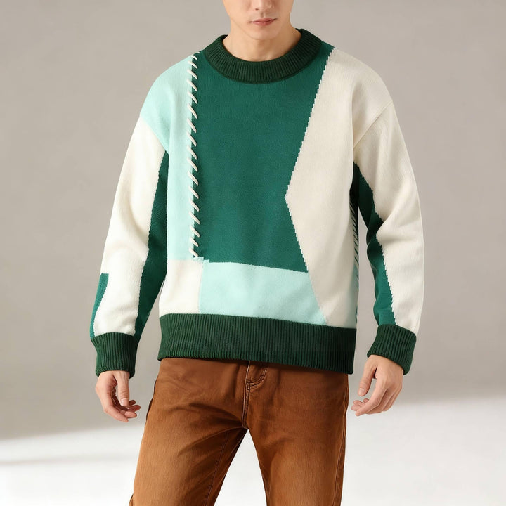 Patchwork Cotton Sweater