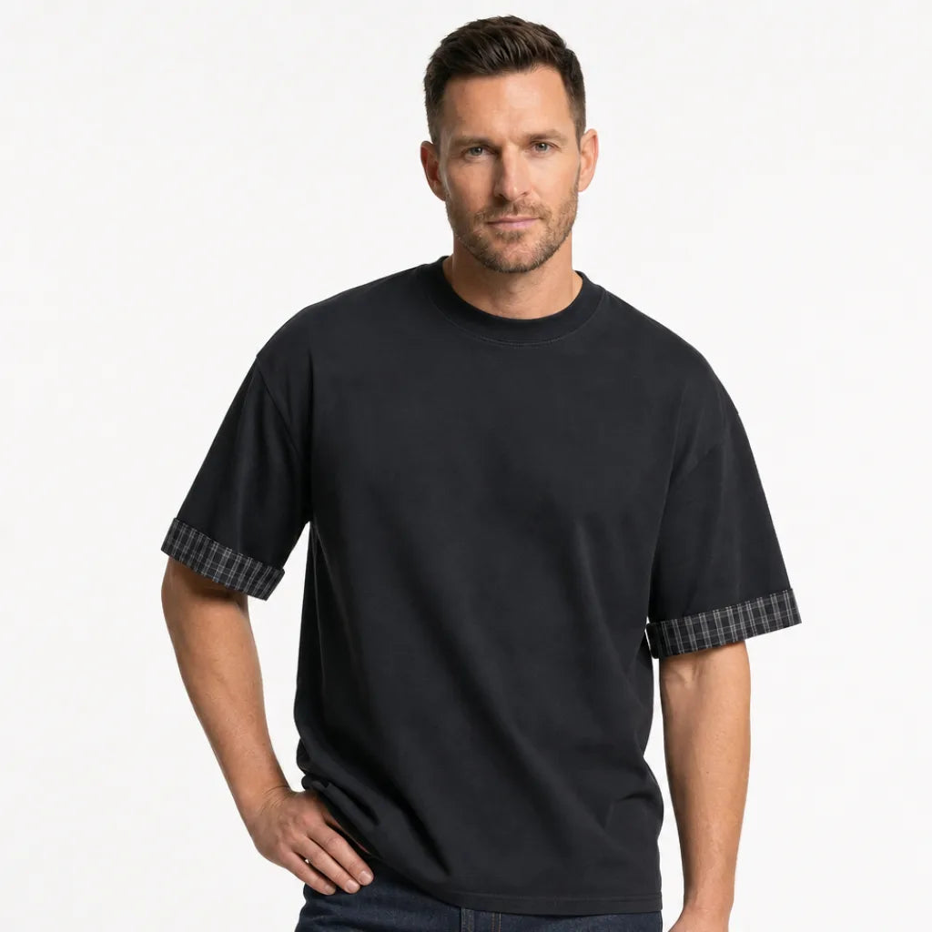 Men's Bishop Plaid Cuff T-Shirt