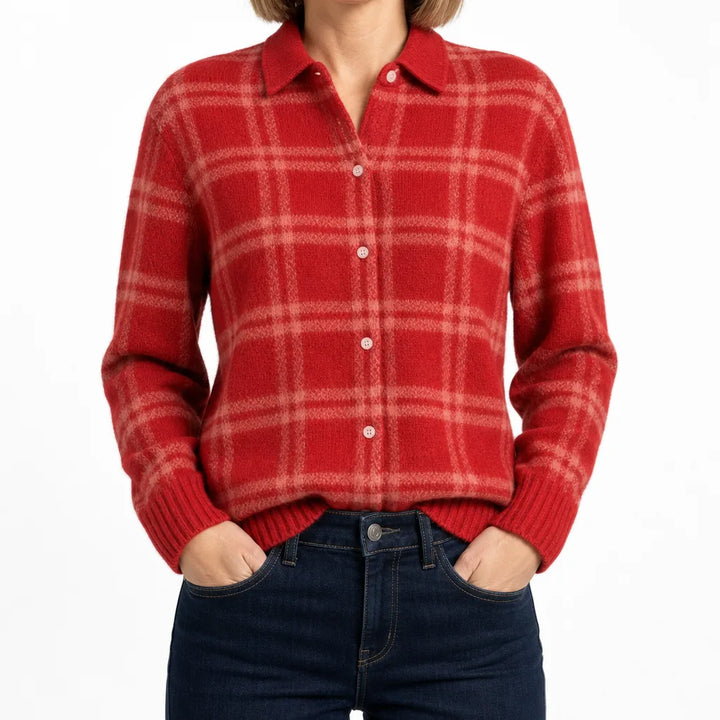 Imogen | Cozy Fall Cardigan - Color:Red;Size:XS