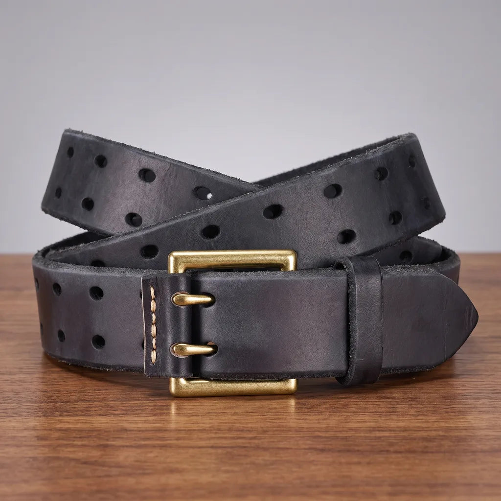 Ingram | Men's Leather Buckle Belts - Color:Black;Length (cm):44 inches