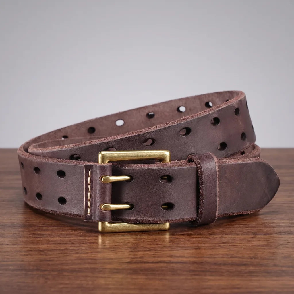 Ingram | Men's Leather Buckle Belts - Color:Brown;Length (cm):44 inches