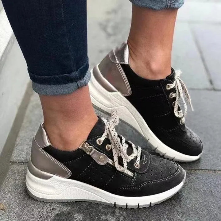 Iona | Women's Orthopedic Walking Sneakers - Color:Black;Size:36