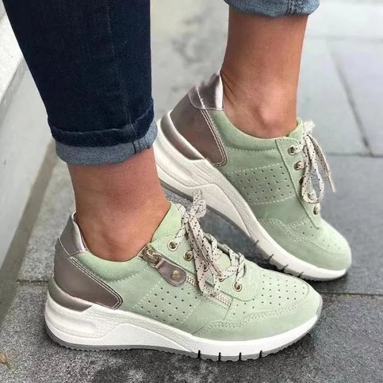 Iona | Women's Orthopedic Walking Sneakers - Color:Green;Size:36