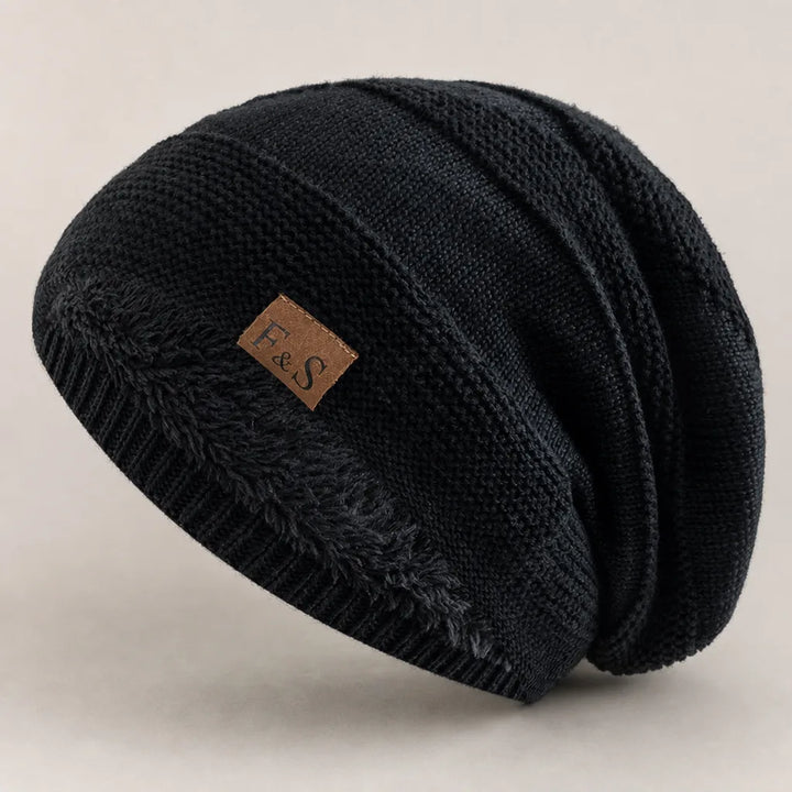 Isaac |  Stylish Warm Slouch Beanie for Fall - Color:Black