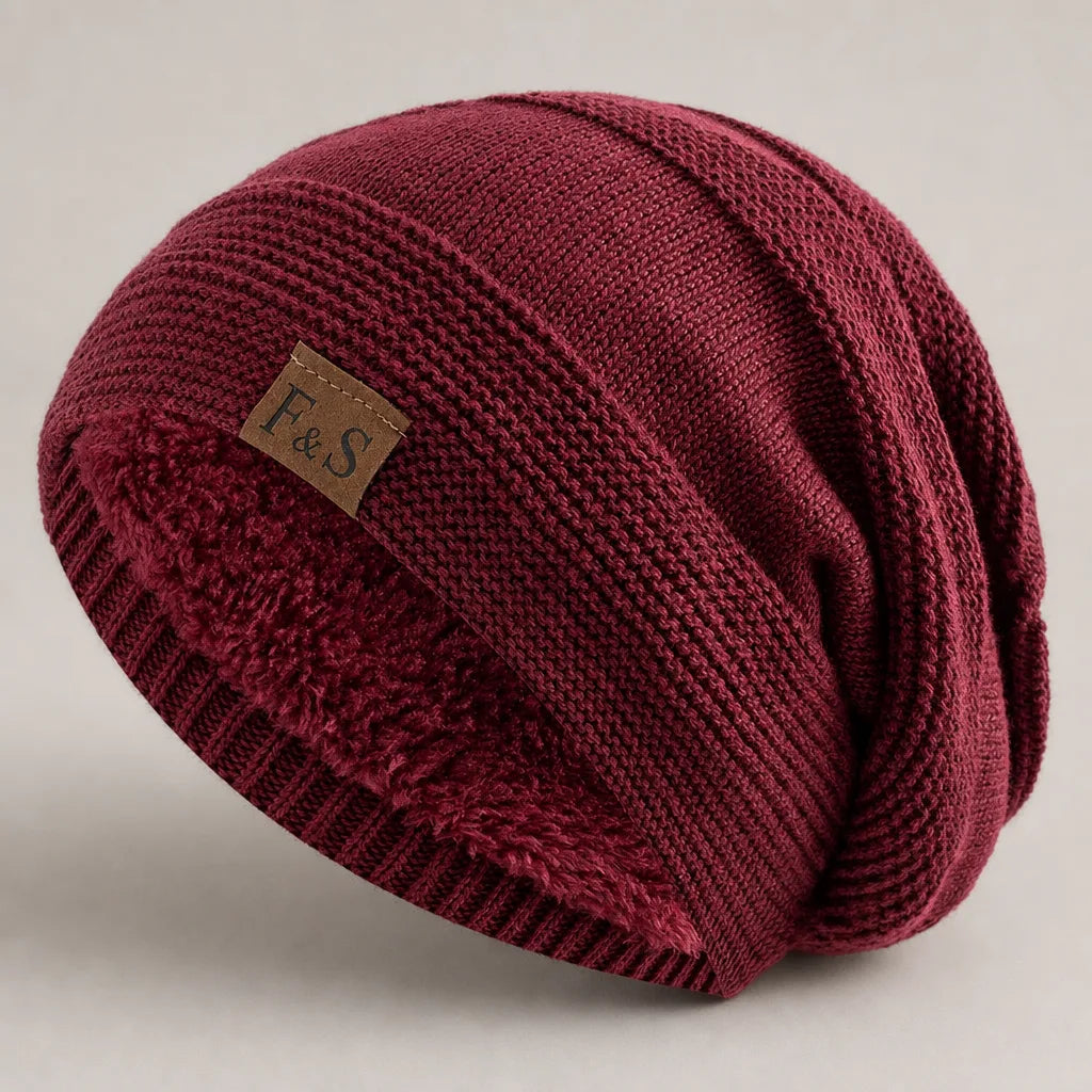 Isaac |  Stylish Warm Slouch Beanie for Fall - Color:Red