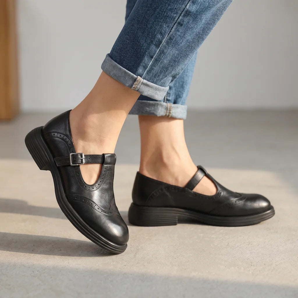 Isabel | Womens Platform Mary Jane Heels - Color:Black;Size:35