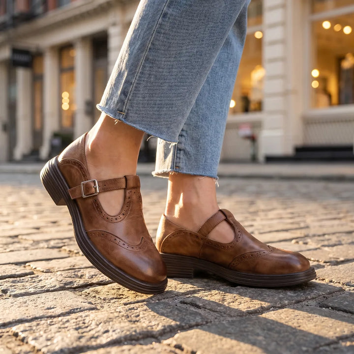 Men's Brown Isabel Buckle Strap Loafers