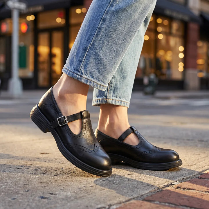 Men's Black Isabel Buckle Strap Loafers