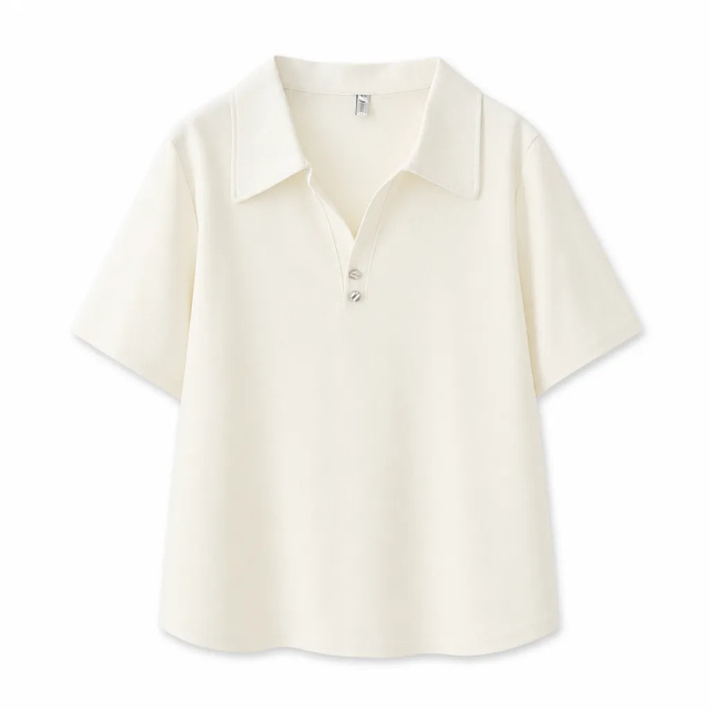 Isabella Polo Shirt - Color:Beige;Size:L
