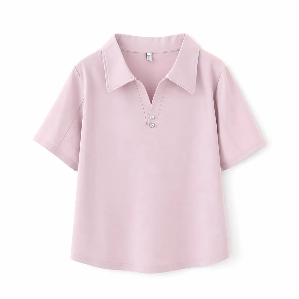 Isabella Polo Shirt - Color:Pink;Size:L
