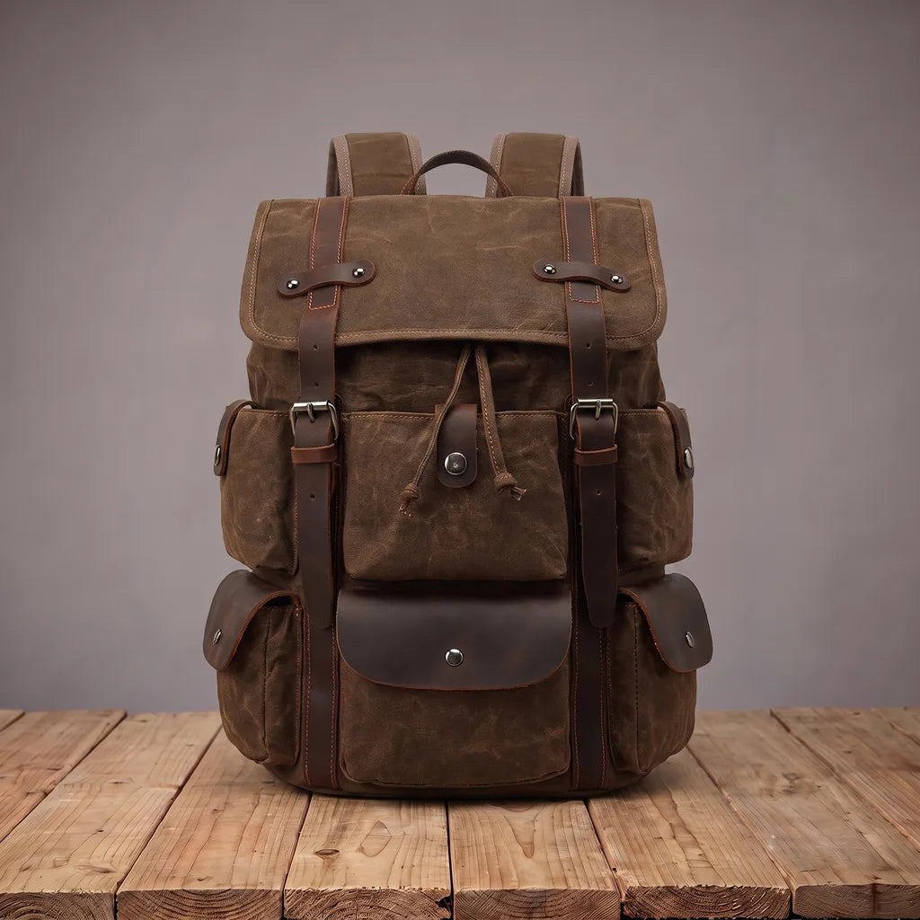 Jackson | Mens Waterproof Travel Laptop Backpack - Color:Brown