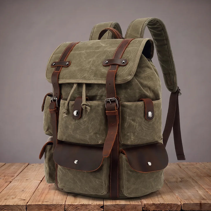 Men's Green Gabriela Canvas Travel Backpack