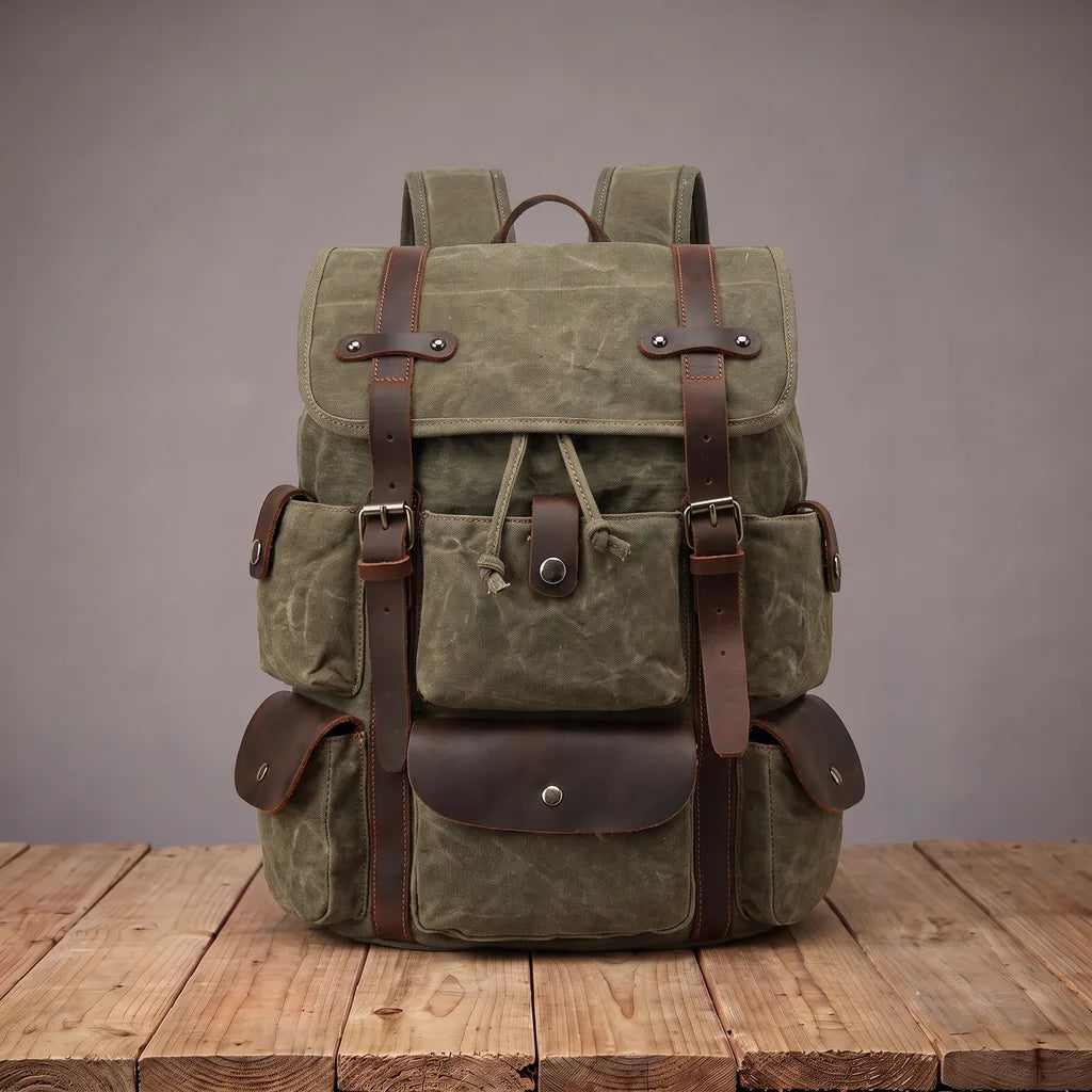 Jackson | Mens Waterproof Travel Laptop Backpack - Color:Green