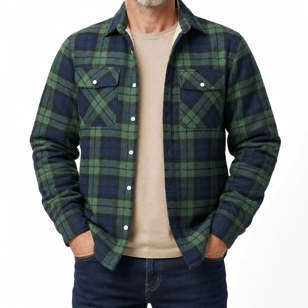 Jackson Plaid Jacket - Color:Green;Size:XS