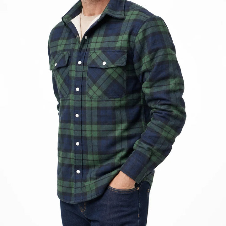 Men's Green Buckley Plaid Shirt Jacket