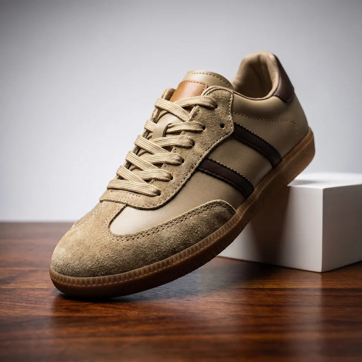 Khaki Jaden Leather Sneakers 3