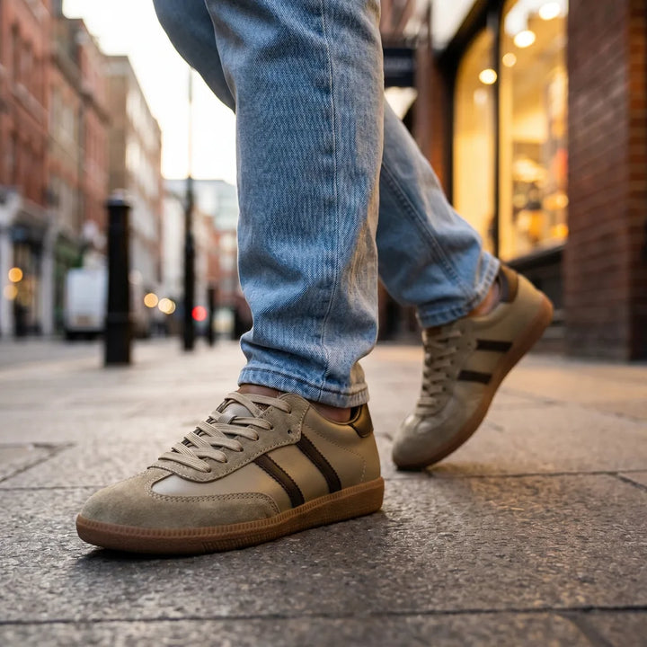 Khaki Lightfoot Leather Trainers 1