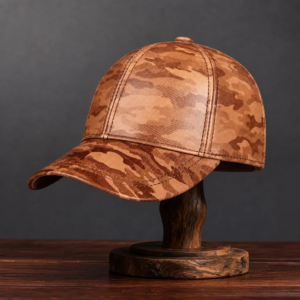 James Camo Sheepskin Cap - Color:Brown;Size:One Size Adjustable