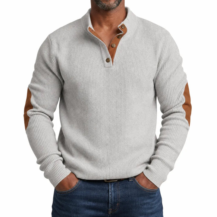 Jameson Elbow Patch Sweater - Color:Gray;Size:XS
