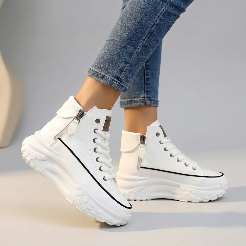 Jamie Platform Sneakers - Color:White;Size:35